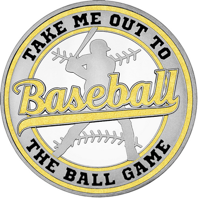 Gold "Baseball" with Gold Outer Circular Borders